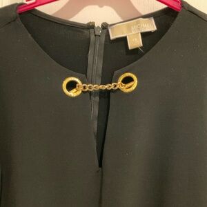 Michael Kors Black Dress with Gold Chain Detail